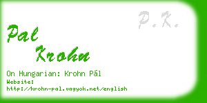 pal krohn business card